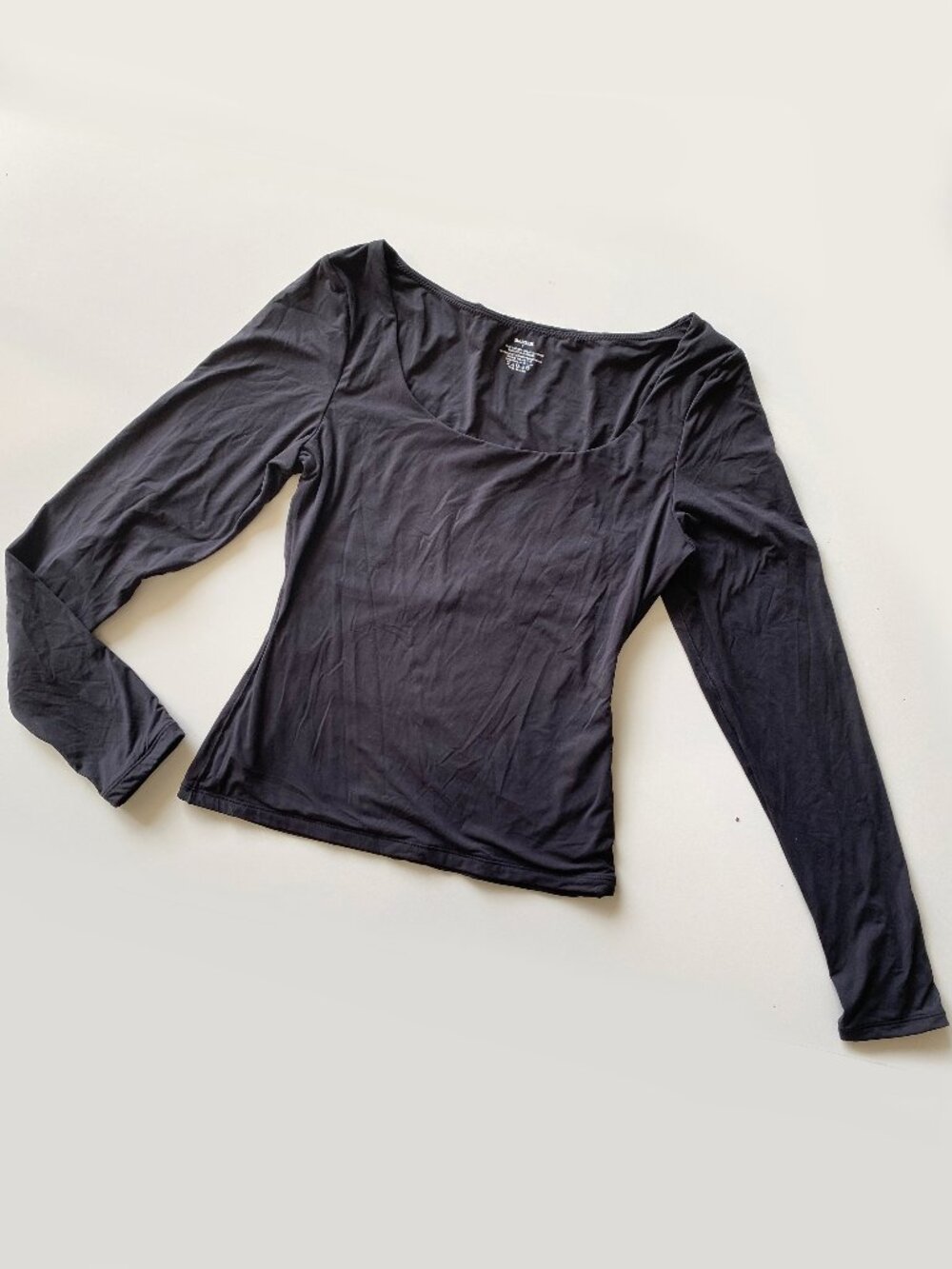Suuksess Buttery Soft Scoop Neck Shirt Size S Black Long Sleeve Top